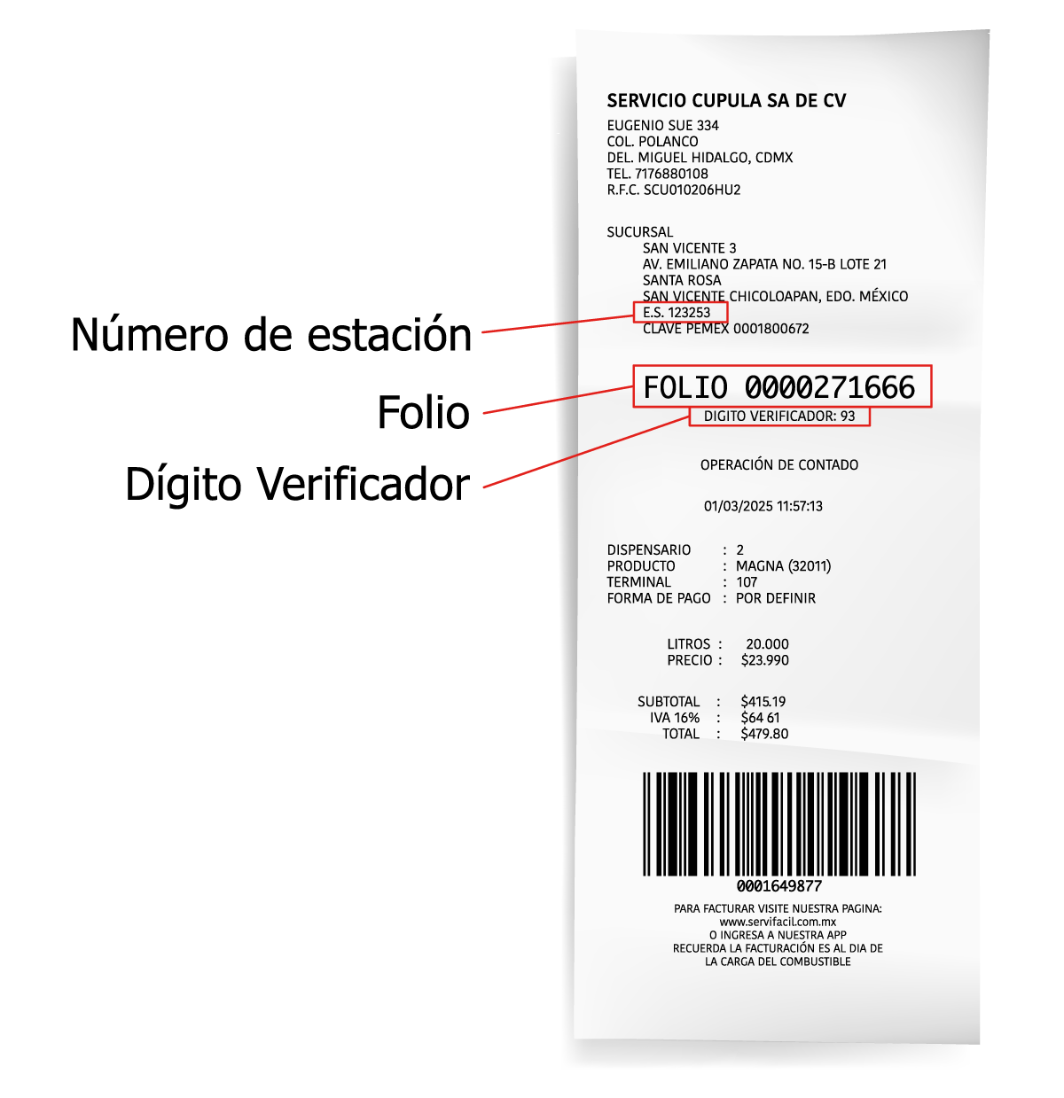 Guía de ticket para facturación